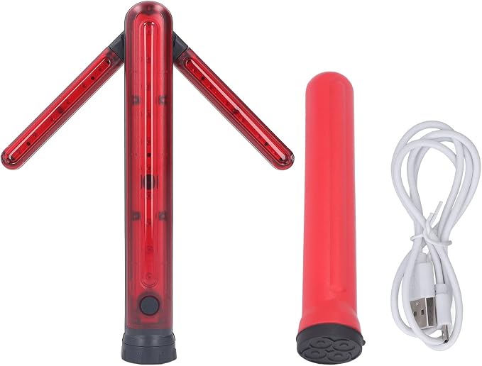 LED Road Safety with Turn Arrow, Red Arrow LED Warning Light with Detachable Magnetic Base, Flares Emergency Road Baton Roadside Emergency Car Kit for Road Warning