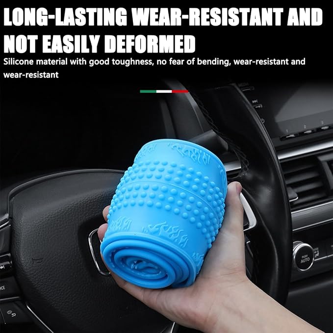 Bittwee Steering Wheel Cover, Car Silicone Steering Wheel Protector, Anti-Slip Soft Odorless Wheel Covers, Universal 14-15 Inch Steering Wheel, Automotive Interior Accessories (Sky Blue)