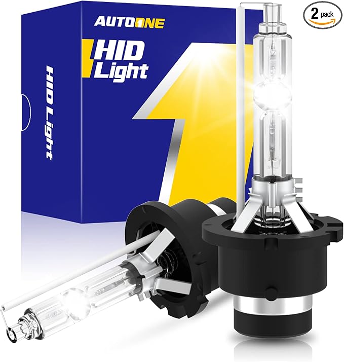 AUTOONE 2024 Upgraded D2S D2R HID Headlight Bulbs, 300% Brighter Lightness, 6000K Cool White 66040 66240 85122 Xenon Bulbs, 35W D2S HID Headlight Bulbs Super Bright Replacement, Easy installation