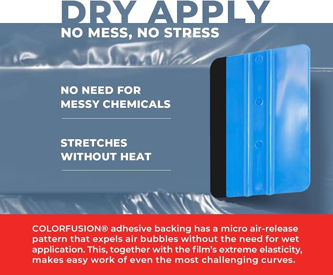 ColorFusion PPF by VViViD, Gloss China Blue Dry Apply PPF Vinyl Car Wrap Roll 1ft x 5ft