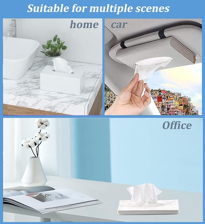 3-Ply Car Tissue Refills, Facial Tissues for Car Sun Visor, Napkin Refills for Auto Visor Tissue Holder, Ultra Soft and Comfortable, 30 Sheets Each Pack- 16 Packs