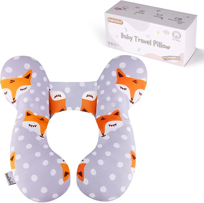 KAKIBLIN Baby Travel Pillow, Upgraded Baby Neck Pillows for Car Seat, Infant Neck Support Pillow for Head and Neck,Newborn Head Support for Car Seat,Pushchair
