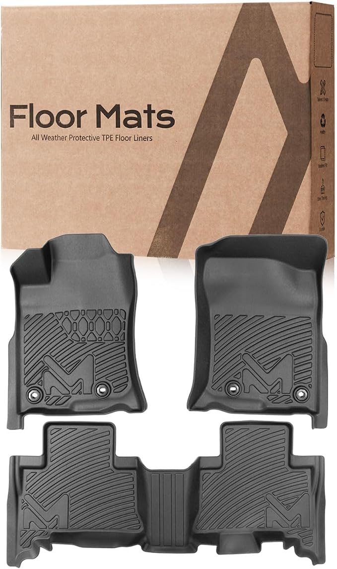 Floor Mats Custom for Toyota 4Runner 2013-2024 (7 Seats & 5 Seats) & 2014-2024 Lexus GX460, All Weather Cover Protection Waterproof Black TPE Automotive Floor Liner Front & Rear Row Full Set Car Mats
