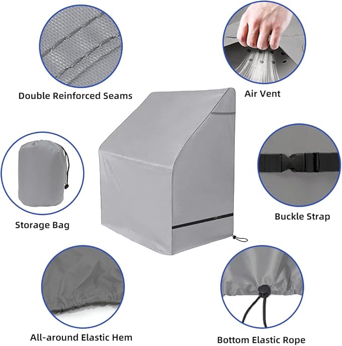 600D Fade and Tear Resistant Boat Center Console Cover,Heavy-Duty Waterproof and UV Protection Trailerable Boat Console Cover with Windproof Strap, Grey (Large Size up to 40" L 46" W 45" H)