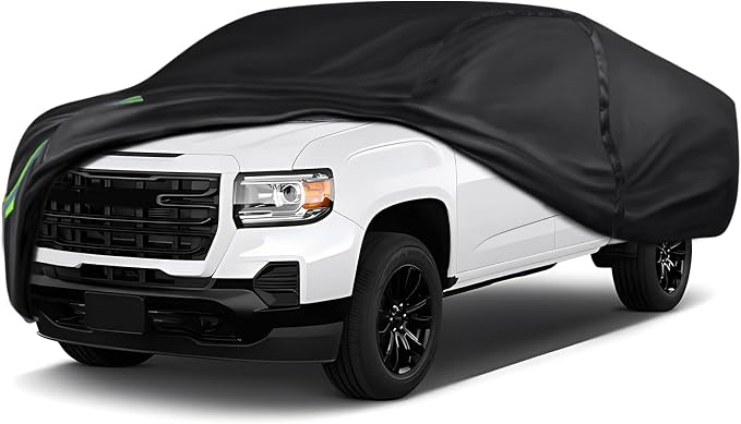 16-Layer 600D Heavy Duty Universal Full Car Cover for Outdoor & Indoor Use - All Weather Sun UV Rain Snow Dust Proof, Waterproof Scratch Resistant,Fits Pickup Body Length 213"-237"/17.7-19.7 ft