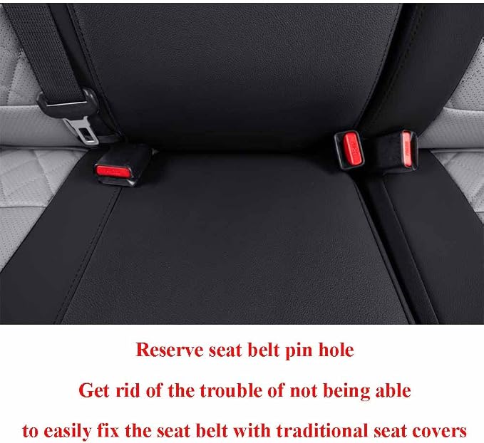 EKR Silverado Seat Covers Custom Fit for (Crew Cab) 2014 2015 2016 2017 2018 Chevrolet Silverado 1500 & HD 2500/3500 WT/LS/LT/LT/High Country/Custom,Faux Leather (Black/Gray)