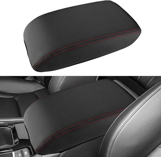 INTGET for 2026 Honda Accord Accessories Center Console Cover for Honda Accord 2023 2024 2025 Leather Car Armrest Arm Rest Box Lid Middle Console Seat Cover Protector(Red Stitches,2023+)