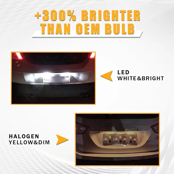 LED License Plate Lights Compatible with 1999-2014 Chevy Silverado 1500 2500HD 3500HD, Avalanche, Suburban, Tahoe, GMC Sierra, Yukon, Cadillac Escalade,48-SMD 6500K Super White (Update-White)