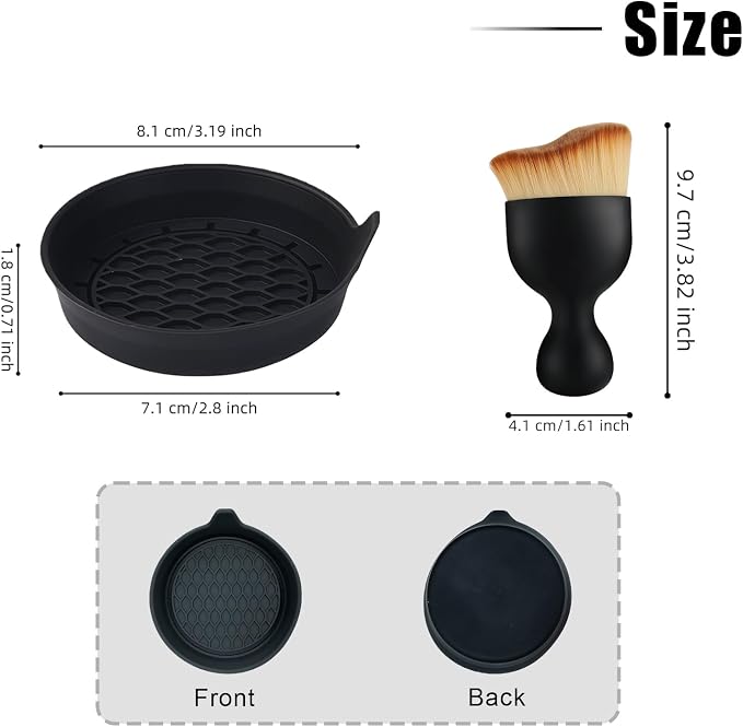 Car Cup Coasters, Silicone Cup Holder Insert (4 Pack) with Soft Bristle Cleaning Brush (2 Pack), Non-Slip Honeycomb Spill Guard Car Interior Accessories, Universal for SUV, Sedan, Truck (Black)