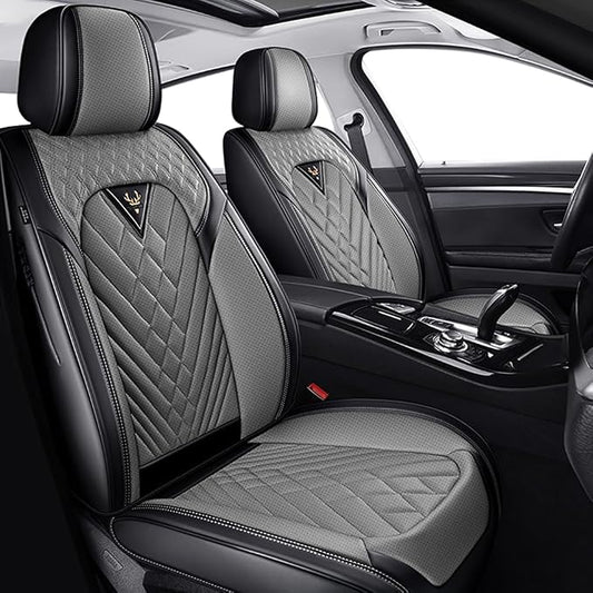 Fit for Toyota GR86 Seat Covers 2022-2026,Premium Leather, 360° Full Protection, Thick Padding & Memory Foam, Waterproof & Stain-Resistant Car Seat Cover Front Set (2 Seat,Black&Gray)