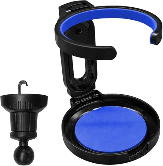 Car Air Vent Cup Holder Auto Ashtray Holder, Adjustable Drink Holder Extender for Horizontal Vents, Universal Tool-Free A/C Vent Mount for Various Coffee, Water, Juice Cups in Car, Truck, SUV (Blue)