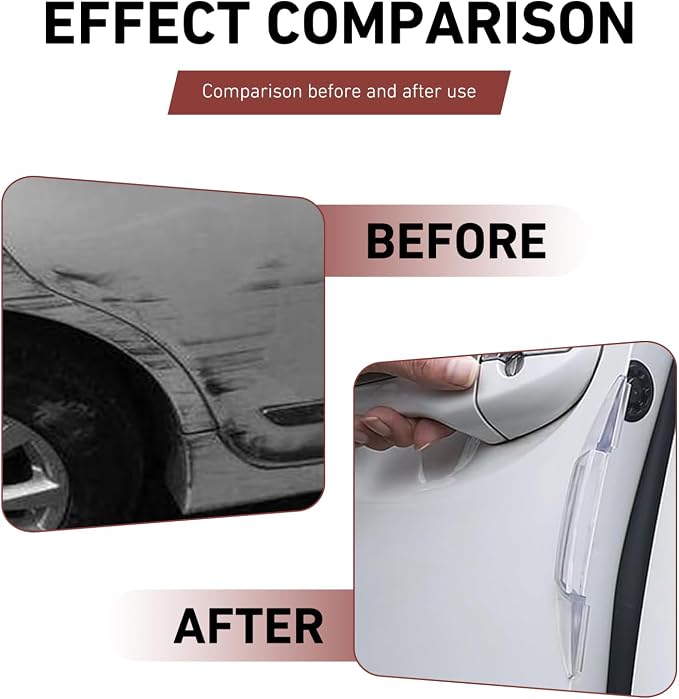 4PCS Car Door Edge Guards, Car Door Anti-Collision Strips, Self-Adhesive Car Door Protector Edge Guards with Airbag, Universal Protection Decorative Covers (Transparent)