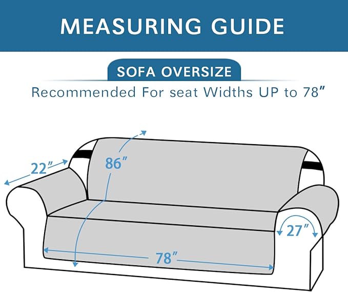 H.VERSAILTEX Reversible Sofa Cover for 3 Cushion Couch Water Resistant Couch Cover for Dogs Non Slip Furniture Protector Cover with Elastic Strap for Pet Cat(Oversized Sofa, Taupe Brown/Beige)