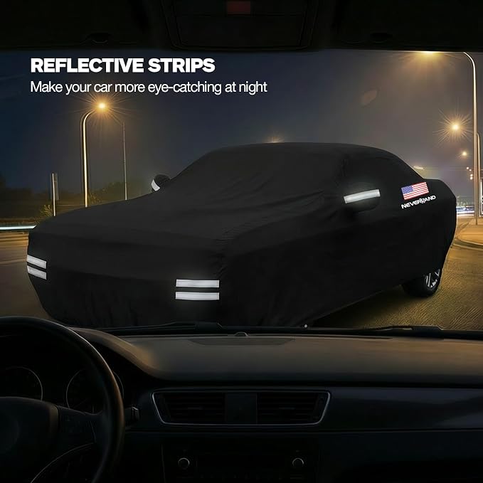 Car Cover Compatible with Dodge Challenger, Full Car Covers Waterproof All Weather Dustproof, Snowproof, UV Protection Car Covers for Automobiles Universal Fit Dodge Challenger