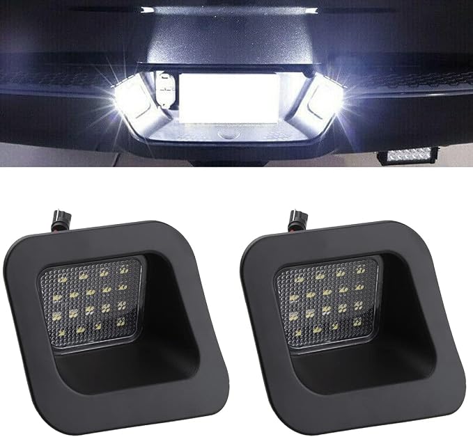 License Plate Lights Fits for 2003-2018 RAM 1500 2500 3500 Pickup, Set of 2 Truck Number Lamps Assembly Led Tag Light Kit, 6000K White