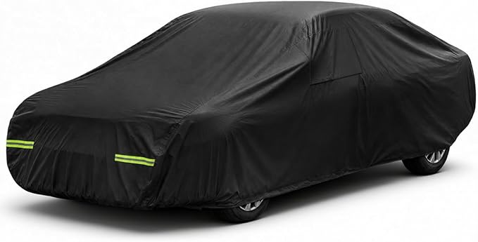Favoto Car Cover Waterproof Outdoor Sedan Cover All Weather Protection | Breathable Car Tarp for Automobiles Rain Sun Windproof Universal Fit Sedan (178-185 in) for Eclipse, Lancer etc.