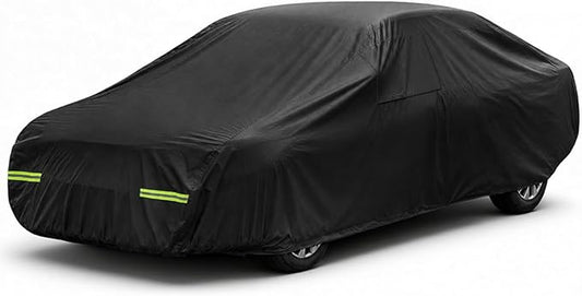Favoto Sedan Car Cover for Automobiles Waterproof All Weather Protection | Dust Rain Sun Windproof Car Tarp Outdoor Universal Fit Sedan (186-193 in) for Camry, Fusion, Accord etc.