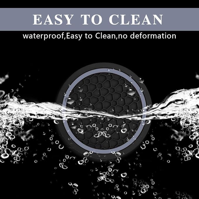 Car Cup Holder Coasters, Dustproof Automotive Interior Accessories Mat,2.75 Inch Non-Slip Insert Water Bottle Holder Pads, Universal for Vehicles, Trucks, RVs and More (Black/Gray, 4PCS)
