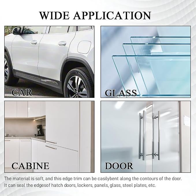32.8Ft Car Door Edge Guards, Car Door Protector, Anti-Collision Automotive Entry Trim Molding Guard, No Glue Auto Exterior Edge Trim Protective Strip for Most Vehicles (White, 10M)