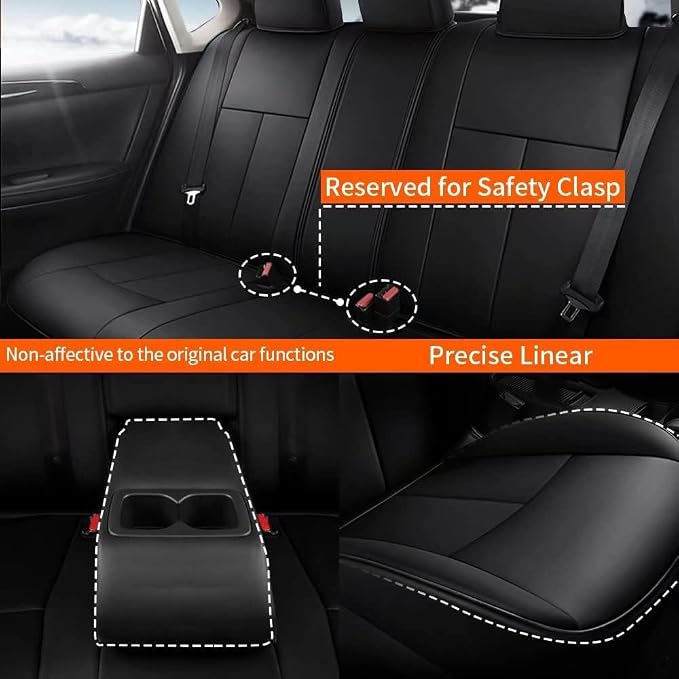 AOMSAZTO Custom Fit Car Seat Covers for Nissan Altima: 2013-2018 S SV SR | 2017-2018 SL Full Set Faux Leather Waterproof Car Seat Covers Black