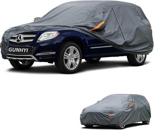 GUNHYI Premium Car Cover Custom Fit Mercedes-Benz GLK, 16 Layers Heavy Duty Car Cover Waterproof All Weather with Zipper Door for Sun Rain Snow Dust Uv Protection