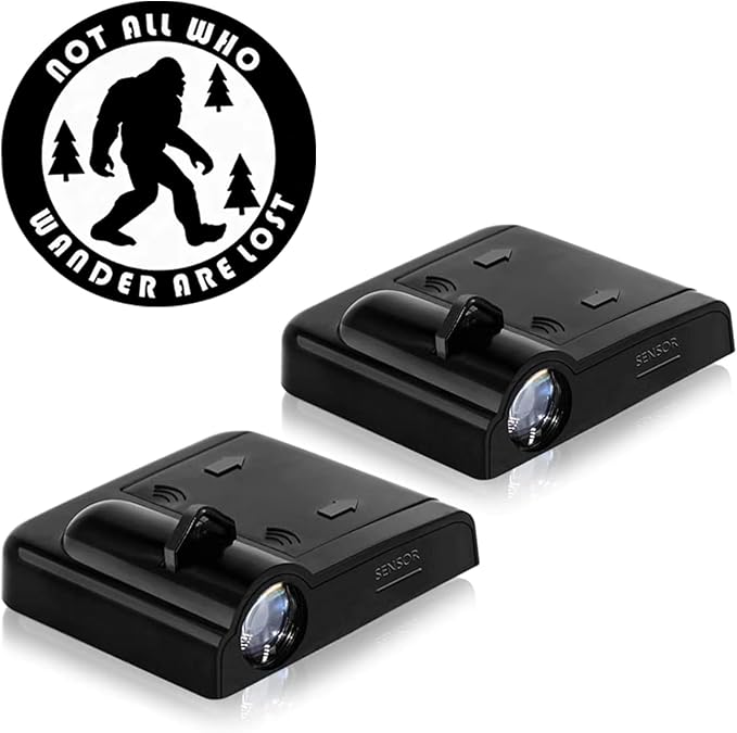2PCS Car Door Lights,Bigfoot Door Lights Logo Projector LED Shadow Welcome Lamp,Big Foot Sasquatch Car Accessories Sasquatch Gifts for Men Women,Suitable for All Vehicles Motorcycle Bike