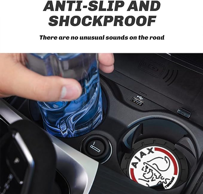 Cup Holder Insert Coaster for AFC AJAX UEFA UCL Fans,Anti Slip Car Cup Coaster Interior Accessories