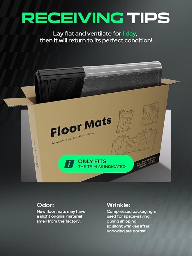 YHTAUTO Automotive Floor Mats Compatible with Honda CR-V CRV 2023-2026 (Include Hybrid), TPE All Weather Car Mats Waterproof Anti-Slip Odorless Floor Liner, 1st & 2nd Row, Set of 3