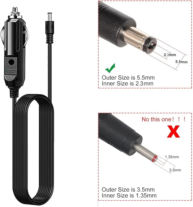 Car Charger for Spectra s1 Breast Pump,Tire Inflator Accessories 9FT 12V 9A | DC Power Cord 5.5x2.1mm ,Universal Cigarette Lighter Charger Cable Adapter for Portable Air Compressors,Camera