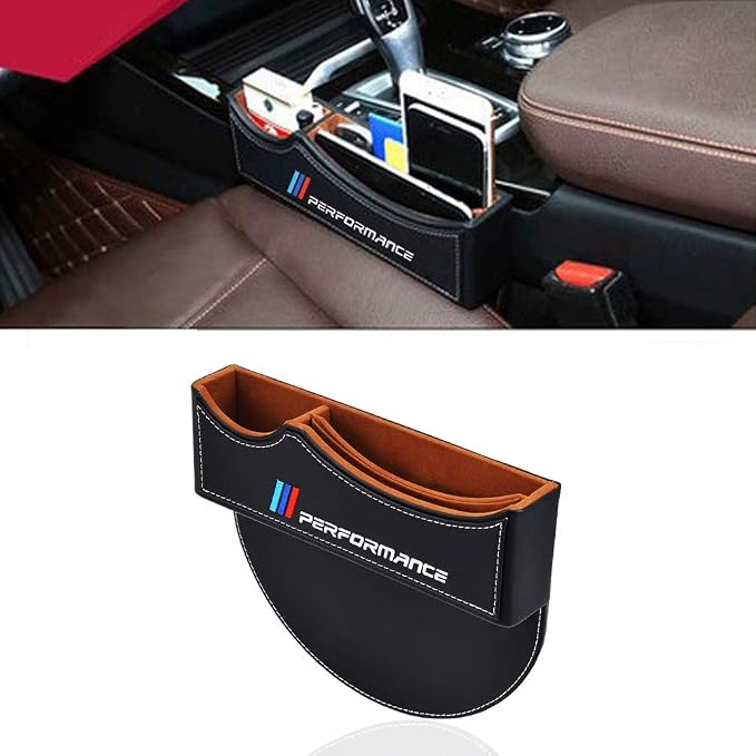 Storage Box Seat Gap Filler, Console Organizer, Car Pocket, Seat Catcher, Crevice Storage Box(Black)