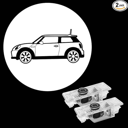 2Pcs Car Door Lights Projector for Mini Cooper/Countryman/Paceman/Sports/Clubman R55 R56 R57 R58 R59 R60 R61 F55 F56 F57 Car Accessories - Ghost Shadow Welcome LED Puddle Lights