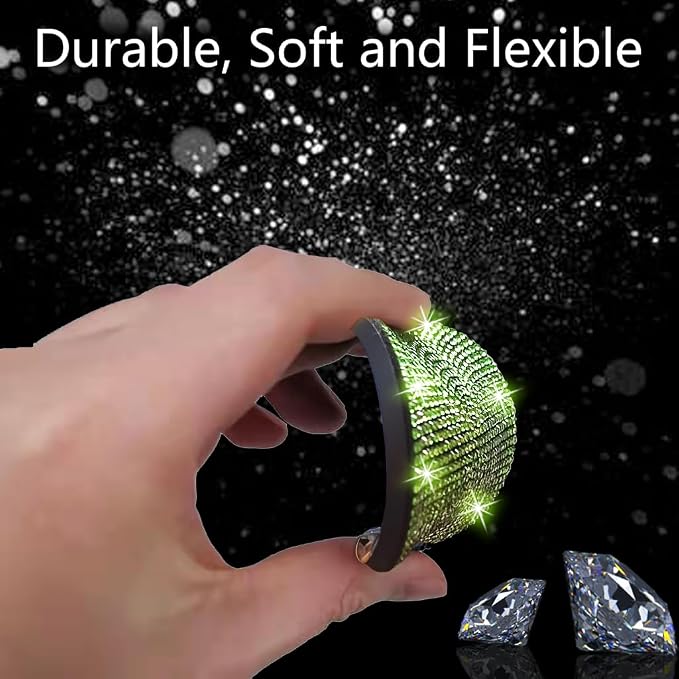 NBTEPEM 2pcs Bling Car Cup Holder Coaster, 2.75 inch Anti-Slip Shockproof Universal Fashion Car Coasters Insert Bling Crystal Rhinestone Automotive Interior Accessories for Women (2 pcs, Light Green)