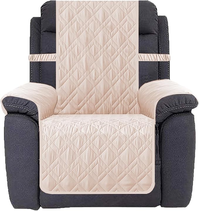 Ameritex Waterproof Nonslip Recliner Cover Stay in Place, Dog Chair Cover Furniture Protector, Ideal Recliner Slipcovers for Pets and Kids (Babypink, 30")