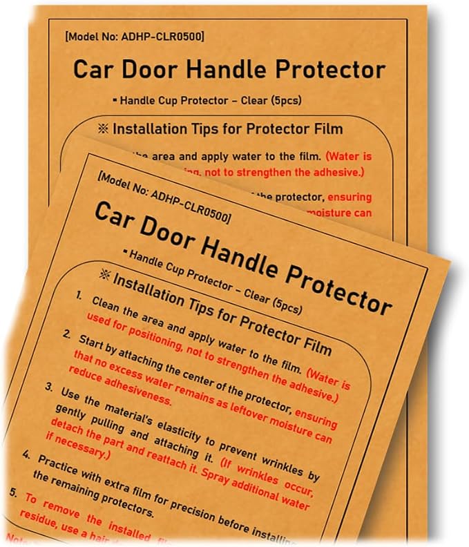 [3M]-5pcs Customized Car Door Handle Cup Protector Made with 3M PPF | Made with 3M Paint Protection Film, Sticker/Guard, Clear(Transparent), Anti Scratch, Universal Fit for Most Cars