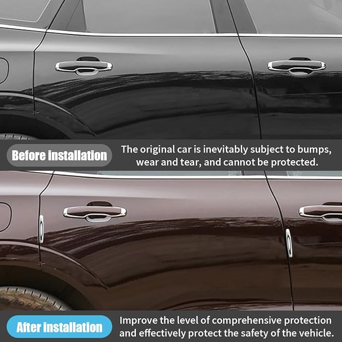 GLSOWEE 4PCS Car Door Edge Guards, Auto Side Door Protector Car Door Self Adhesive Anti-Collision Trim Strip, Universal Car Body Anti-Scratch Bumper Guard for Car SUV Truck (White)