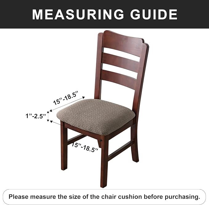 Genina Waterproof Seat Covers for Dining Room - Dining Chair, Kitchen Chair Covers slipcovers (Taupe, 4 Pcs)