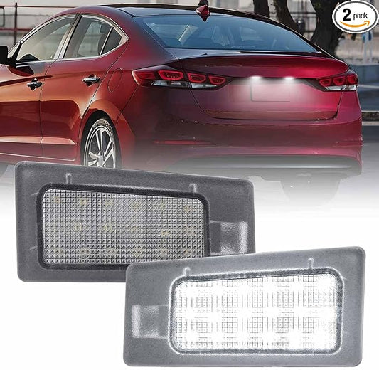LED License Plate Lights for 2011-2018 Hyun'dai Elan'tra Accent | Elan'tra Coupe 2009-2018 Kia Forte Full LED Number Plate Lamp Assembly Error Free Led Rear Tag Lights OEM