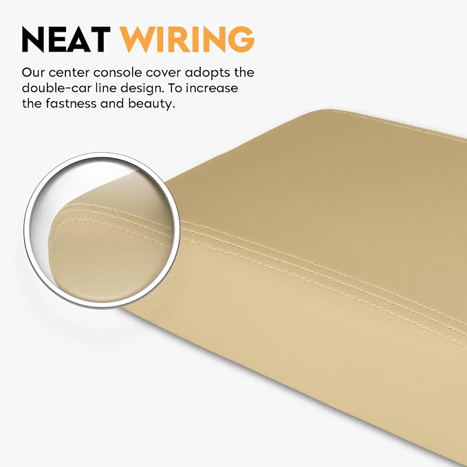 Aeagle Beige Center Console Cover Armrest Lids w/Base for Nissan Altima 2013-2018, PU & ABS Plastic