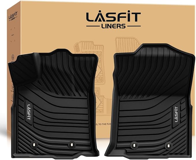 LASFIT Front Mats Fit for Tacoma 2016-2023 (Only Fit Auto Tran & 1st Row), Custom Fit All Weather Protection Durable TPE Floor Liners for 2024 2025 2026 Tacoma Accessories Front 1st Row Row Car Mats