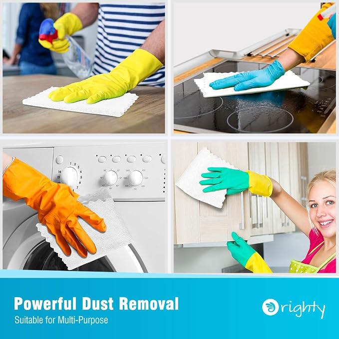Orighty Microfiber Cleaning Cloth Bulk, 50 Pack Shop Towels 12x12 in, White | Reusable Microfiber Towels for Cars, Shop Rags, Multi-Purpose Lint Free Cleaning Rags for Home & Kitchen