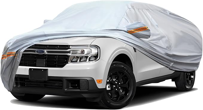 TUCAREST 6 Layers Full Car Cover for Pickup/Truck - Waterproof, Insulated, Anti-UV, Snow-Proof, Anti-Wind, All-Weather, Thickened Protection, up to 206 in