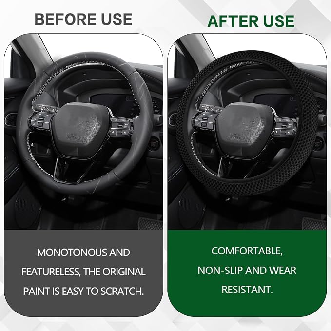 Elastic Stretch Steering Wheel Cover, Car Wheels Covers, Anti-Slip Sweatproof Breathable Car Steering Wheel Protector, Breathable Odorless Steering Wheels Accessories for Most Vehicles
