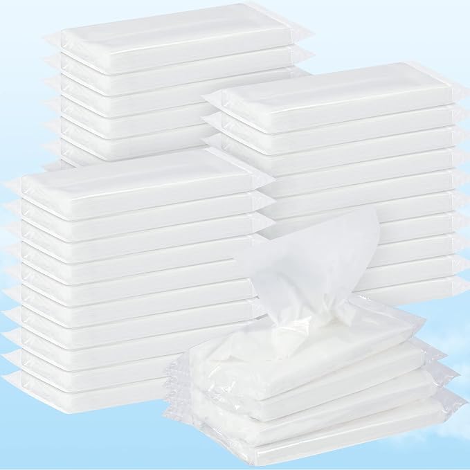 Crtiin 50 Pack Car Tissues Refill Auto Visor Tissues for Car Napkin Holder Refills Face Towel for Auto Sun Visor Travel, Soft and Smooth,3 ply,1500 Sheets
