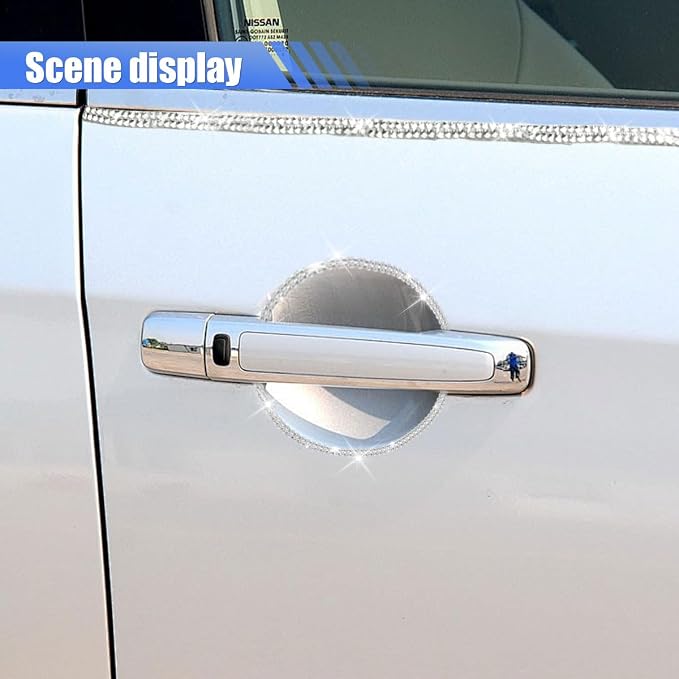 BDZMC Bling Car Self Adhesive Strip, 16.4 Ft Crystal Rhinestone Strips, Car Dashboard, Door Line Molding Decoration Stickers, Universal Automotive Exterior Accessories for Women Girls (Silver/White)