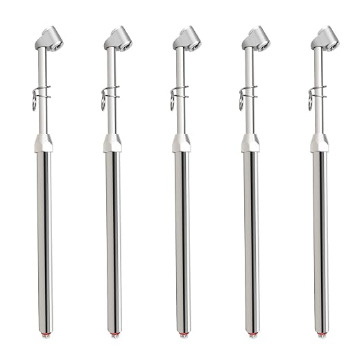 MEANLIN MEASURE 5Pcs Silver Double Straight Type Tire Pressure Gauge，Dual Head Air Pressure Gauge，Pressure Range 10-160 Psi(Suitable for Trucks, etc.