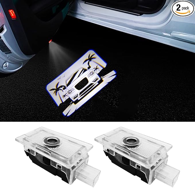 uuakarin 2PCS Car Door Logo Projector Lights Compatible with 300 300C 300S 2005- Present LED Ghost Shadow Light Laser Puddle Lamp Accessories (Miami)