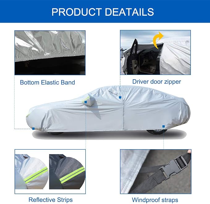 Koukou SUV Car Cover Custom Fit Ford Escape from 2000 to 2025,Waterproof Car Cover All Weather for Automobiles Outdoor Indoor with Zipper Door, Sun Rain Dust Snow Protection.