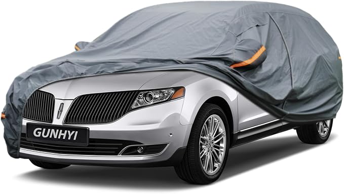 GUNHYI Premium Car Cover Custom Fit Lincoln MKT, 16 Layers Heavy Duty Car Cover Waterproof All Weather with Zipper Door for Sun Rain Snow Dust Uv Protection