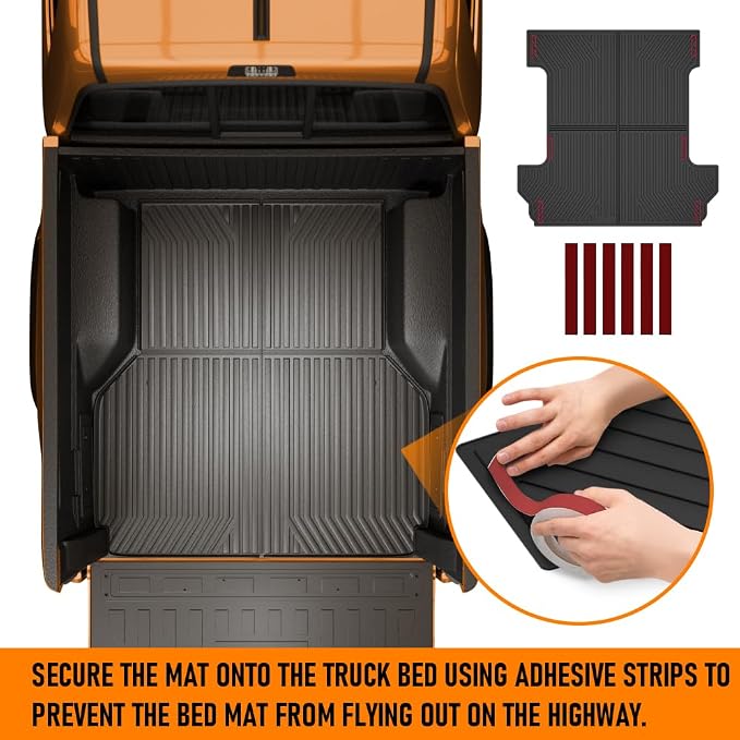 G-PLUS Truck Bed Mat Liner Fit Ford F150 2004-2014 with 5.5FT Bed | All Weather Protection,Non-Slip,Custom Fit Floor Cargo Liners Accessories,TPE Full Coverage,Black