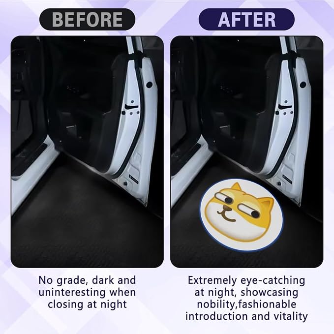 Zufoty 2PCS Car Door Light Projector, Wireless LED Car Door Paste Welcome Courtesy Light, LED Courtesy Ghost Shadow Welcome Lamp, Universal Car Accessories Fits Most Car SUV Truck